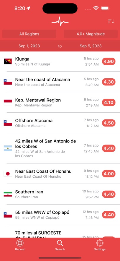 ҵĵ𾯸(My Earthquake Alerts)°ذװv5.11.0ͼ2